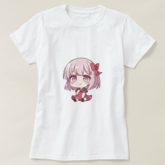 かわいいチビ（小さくかわいく書いた感じ）アニメガールTシャツ Tシャツ