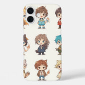 かわいいチビ（小さくかわいく書いた感じ）アニメ動物キッズ | かわいいファンタジー Case-Mate iPhoneケース (裏面)