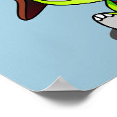 かわいいチビ(小さくかわいく書いた感じ)アビエーターカメ ポスター (角)