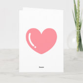 かわいいチビ(小さくかわいく書いた感じ)カップルうさぎハッピーバレンタインデー カード (裏面)