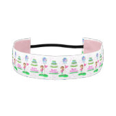 かわいいチビ（小さくかわいく書いた感じ）ガール誕生日ゴルフをテーマにした誕生日 アスレチックヘッドバンド (正面)