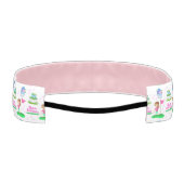 かわいいチビ（小さくかわいく書いた感じ）ガール誕生日ゴルフをテーマにした誕生日 アスレチックヘッドバンド (裏面)