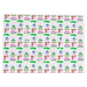 かわいいチビ（小さくかわいく書いた感じ）ガール誕生日ゴルフをテーマにした誕生日 ラージペーパーバッグ (裏面)