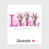 かわいいチビ(小さくかわいく書いた感じ)キリンのステッカー シール (シート)