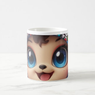 かわいいチビ(小さくかわいく書いた感じ)クマinグラフィティバタフライフード付きスウェットシャツ- コーヒーマグカップ