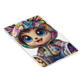 かわいいチビ（小さくかわいく書いた感じ）クマinグラフィティバタフライフード付きスウェットシャツ-  マグネット (右側)