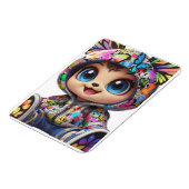 かわいいチビ（小さくかわいく書いた感じ）クマinグラフィティバタフライフード付きスウェットシャツ-  マグネット (左側)