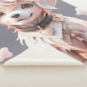 かわいいチビ（小さくかわいく書いた感じ）ゴールデンレトリバーパピー シェルパブランケット (3/4)