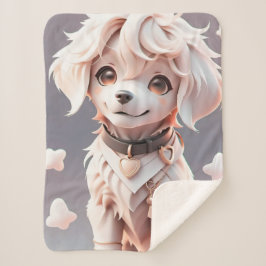 かわいいチビ（小さくかわいく書いた感じ）ゴールデンレトリバーパピー シェルパブランケット