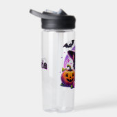 かわいいチビ（小さくかわいく書いた感じ）ハロウィーンブラックキャットとカボチャ ウォーターボトル (右面)