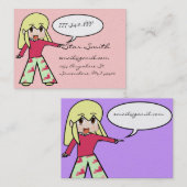 かわいいチビ（小さくかわいく書いた感じ）ハート – 黄色い髪 –  名刺 (正面/裏面)