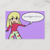 かわいいチビ（小さくかわいく書いた感じ）ハート – 黄色い髪 –  名刺 (裏面)