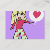 かわいいチビ（小さくかわいく書いた感じ）ハート – 黄色の髪 名刺 (裏面)