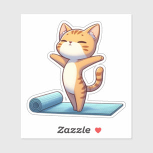 かわいいチビ（小さくかわいく書いた感じ）ヨガキャット シール