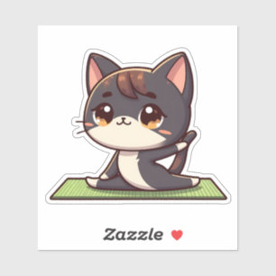 かわいいチビ（小さくかわいく書いた感じ）ヨガキャット シール