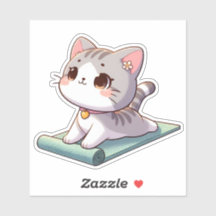 かわいいチビ（小さくかわいく書いた感じ）ヨガキャット