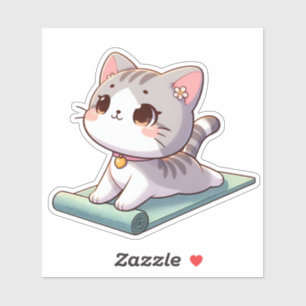 かわいいチビ（小さくかわいく書いた感じ）ヨガキャット シール