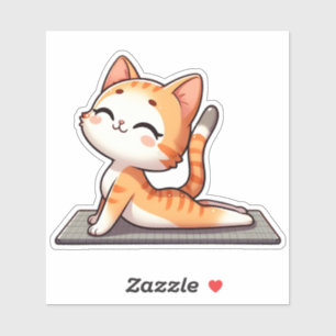 かわいいチビ（小さくかわいく書いた感じ）ヨガキャット シール