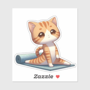 かわいいチビ（小さくかわいく書いた感じ）ヨガキャット シール