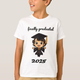 かわいいチビ（小さくかわいく書いた感じ）卒業式2025 Tシャツ – Finally Gradu