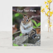 かわいいチプムンク動物の自然フォトカード カード (黄色い花)