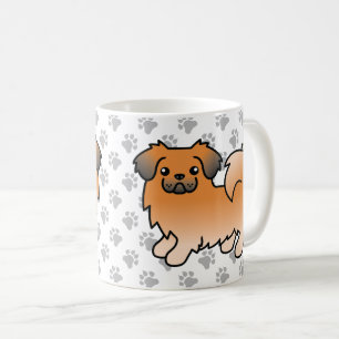 かわいいチベット・スパニエルのキャラクター コーヒーマグカップ