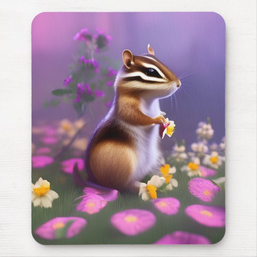 かわいいチムンクの花 マウスパッド (正面)