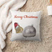 かわいいチムンクシルバーと雪のクリスマスホリデー クッション (ブランケット)