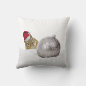 かわいいチムンクシルバーと雪のクリスマスホリデー クッション (裏面)