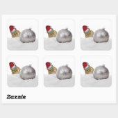 かわいいチムンクシルバーと雪のクリスマスホリデー スクエアシール (シート)