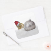 かわいいチムンクシルバーと雪のクリスマスホリデー スクエアシール (封筒)