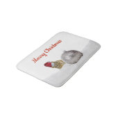 かわいいチムンクシルバーと雪のクリスマスホリデー バスマット (アングル)