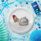 かわいいチムンクシルバーと雪のクリスマスホリデー ペーパープレート (パーティー)