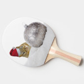 かわいいチムンクシルバーと雪のクリスマスホリデー 卓球ラケット (横)