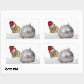 かわいいチムンクシルバーと雪のクリスマスホリデー 長方形シール (シート)