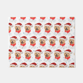 かわいいチャウチャウのクリスマスパターン ドアマット