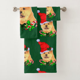 かわいいチャウチャウのクリスマス バスタオルセット