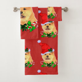 かわいいチャウチャウのクリスマス バスタオルセット