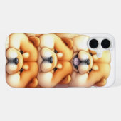 かわいいチャウチャウの子犬の積み重ね iPhoneケース (裏面横)