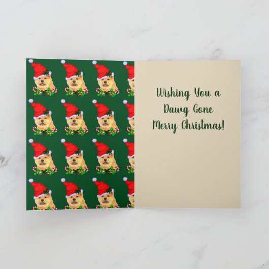 かわいいチャウチャウクリスマス シーズンカード (内部)