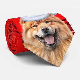 かわいいチャウチャウドッグレッドプライドクリスマス休暇 ネクタイ