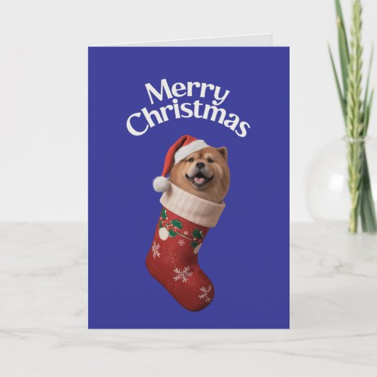かわいいチャウチャウ犬のクリスマス カード (正面)