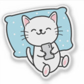 かわいいチャット猫 シール (正面)