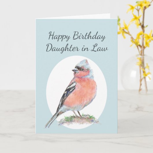 かわいいチャフインチ水の色の誕生日娘の法律 カード (黄色い花)