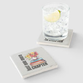 かわいいチャプター本愛好家のワードアート ストーンコースター (横)