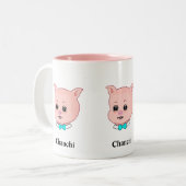かわいいチャンチ豚の漫画 ツートーンマグカップ (正面左)
