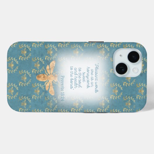かわいいチャートルーズグリーンゴールドビーワースグリッド聖書 Case-Mate iPhoneケース (裏面 (横))