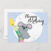 かわいいチュビー漫画コアライラストレーション誕生日 ポストカード (正面/裏面)