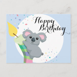 かわいいチュビー漫画コアライラストレーション誕生日 ポストカード