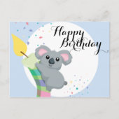 かわいいチュビー漫画コアライラストレーション誕生日 ポストカード (正面)